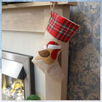 Hessian Burlap Christmas Stocking - Assorted 4 Designs