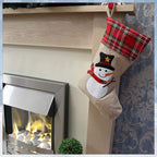 Hessian Burlap Christmas Stocking - Assorted 4 Designs