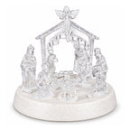 Acrylic Nativity Scene with LED Lights, Music & Auto-Changing Glow