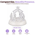 Acrylic Nativity Scene with LED Lights, Music & Auto-Changing Glow