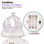 Acrylic Nativity Scene with LED Lights, Music & Auto-Changing Glow