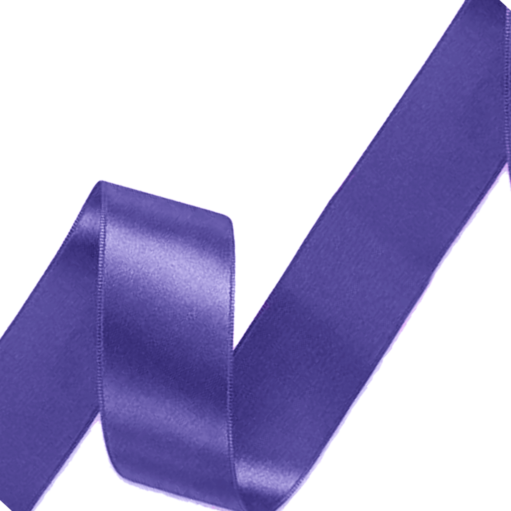 1m Double Sided Satin Ribbon-Purple