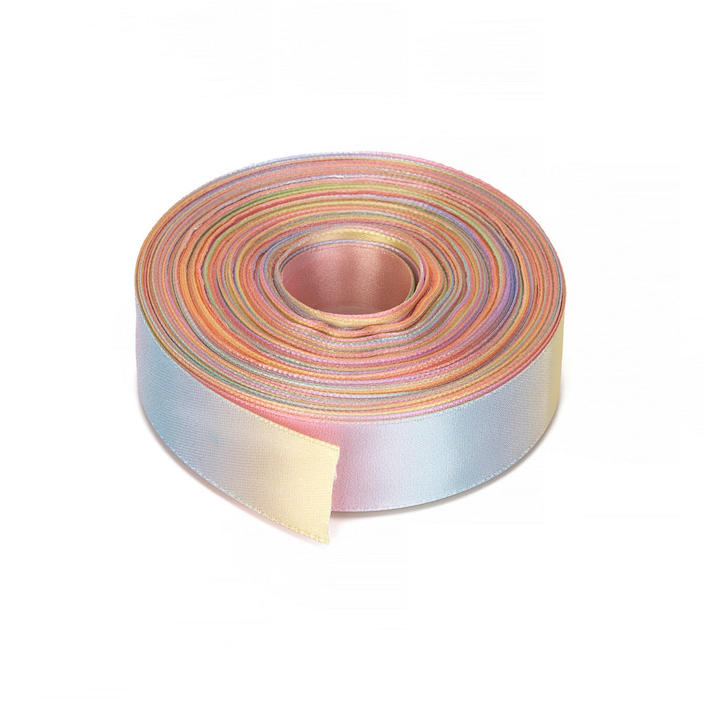 25m Double Sided Ribbon - Pastel Rainbow