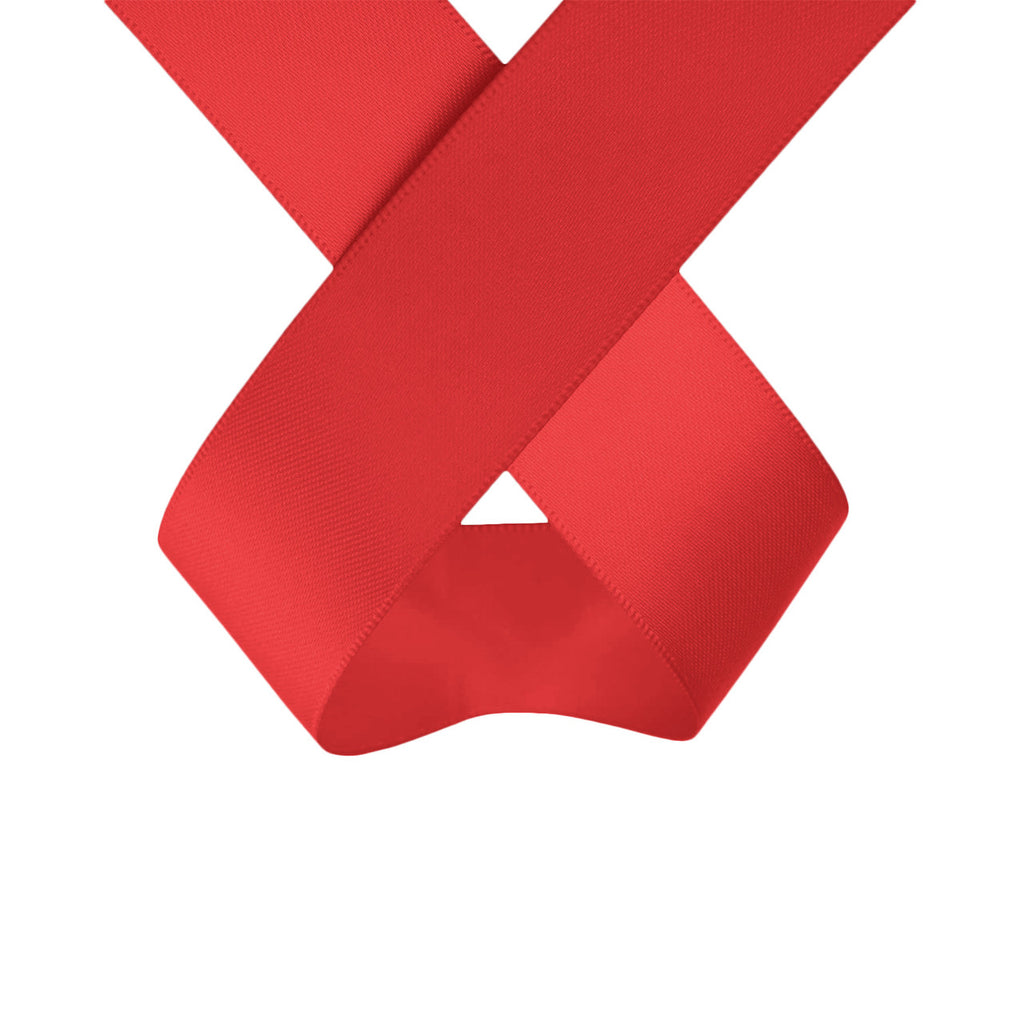 1m Double Sided Satin Ribbon-Red