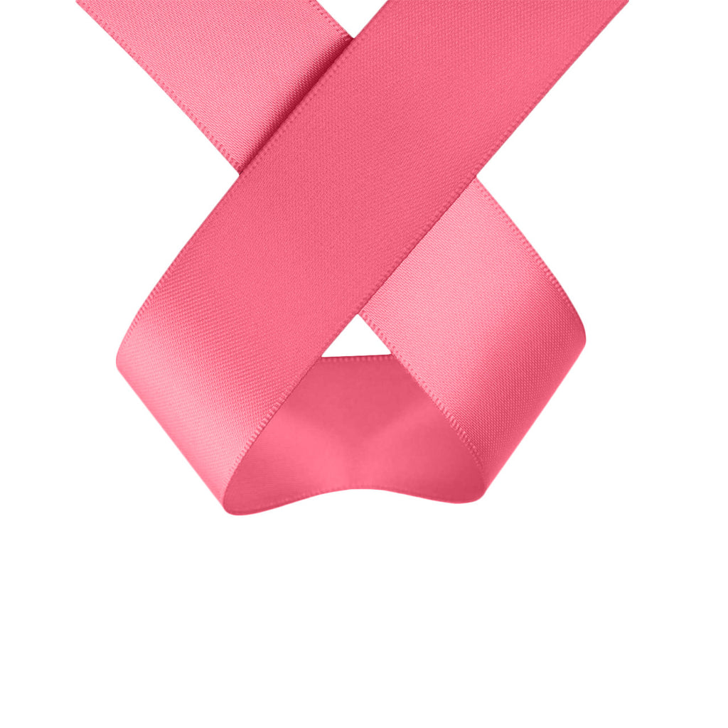 1m Double Sided Satin Ribbon-Rose Pink
