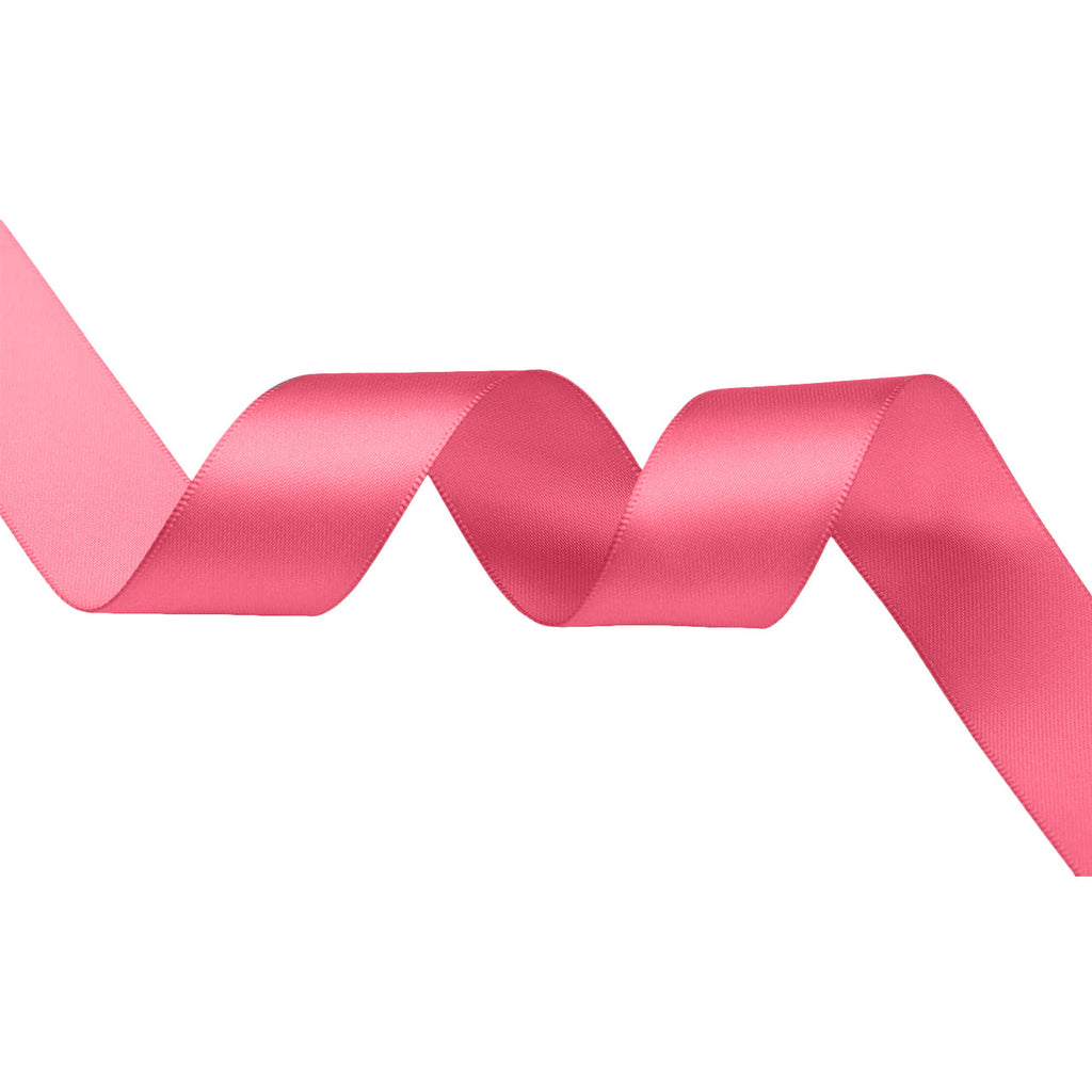 1m Double Sided Satin Ribbon-Rose Pink