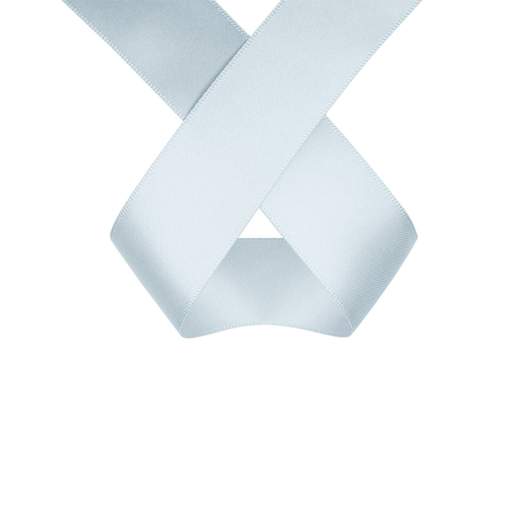 1m Double Sided Satin Ribbon-Sky Blue
