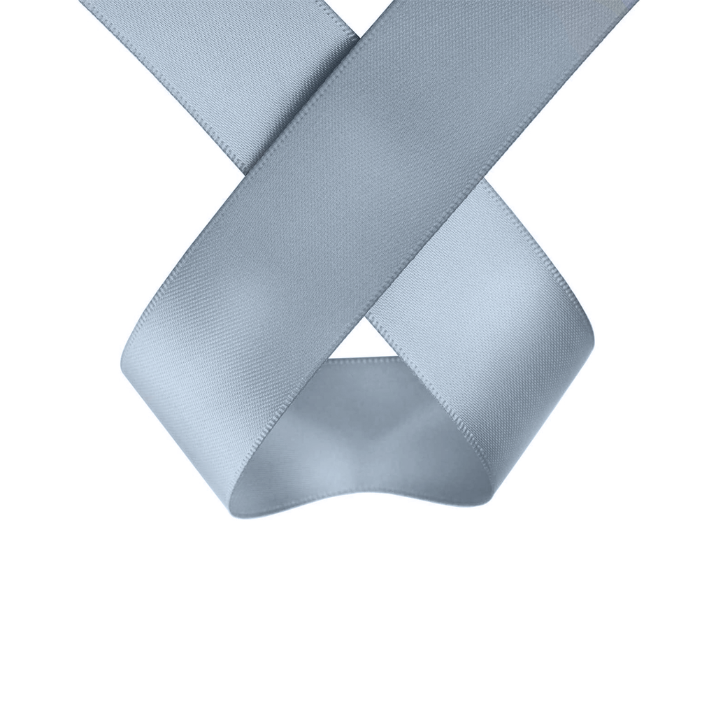 1m Double Sided Satin Ribbon-Silver