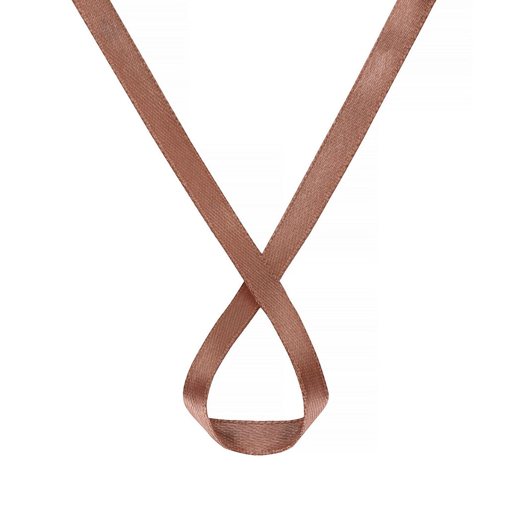 1m Double Sided Satin Ribbon- Deep Rose Gold