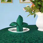 20" Green Damask Polyester Table Napkin - Green