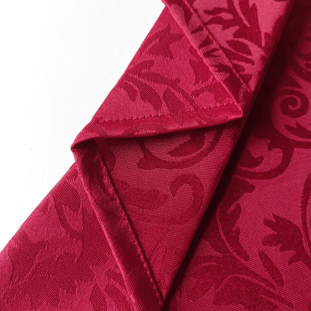 20" Green Damask Polyester Table Napkin - Red