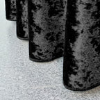 Round Crushed Velvet Tablecloth - Black