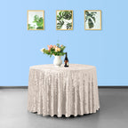 Round Crushed Velvet Tablecloth - Blush Pink