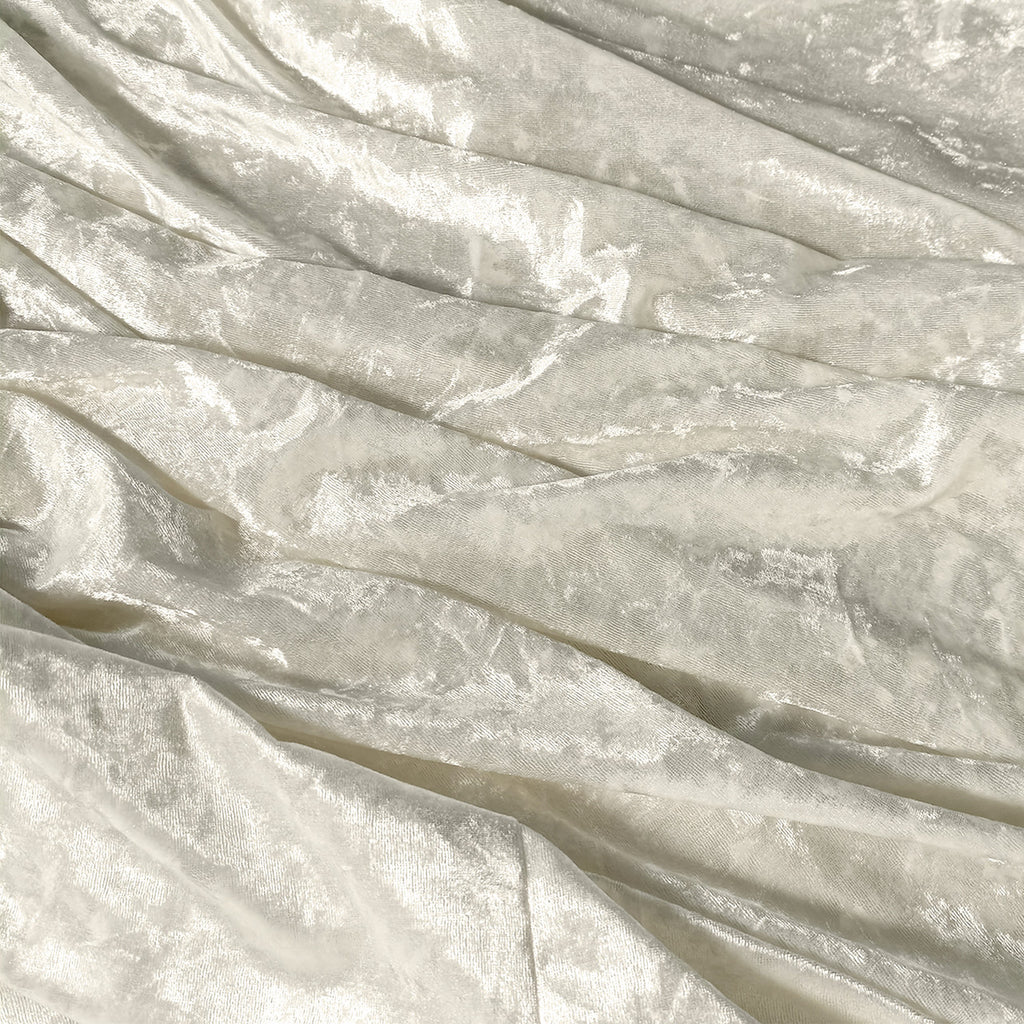 Round Crushed Velvet Tablecloth - Champagne
