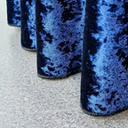 Round Crushed Velvet Tablecloth - Navy Blue