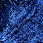 Round Crushed Velvet Tablecloth - Navy Blue