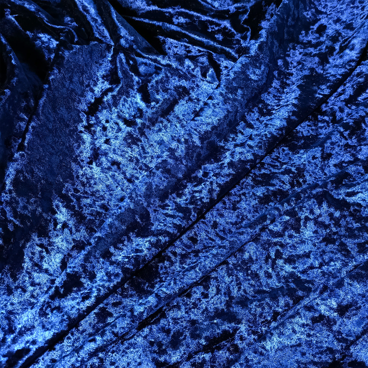 Round Crushed Velvet Tablecloth - Navy Blue
