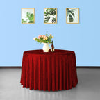 Round Crushed Velvet Tablecloth - Red