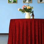 Round Crushed Velvet Tablecloth - Red