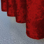 Round Crushed Velvet Tablecloth - Red