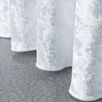 Round Crushed Velvet Tablecloth - White