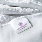 Round Crushed Velvet Tablecloth - White