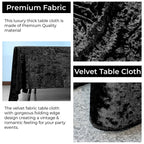 Square Crushed Velvet Tablecloth - Black