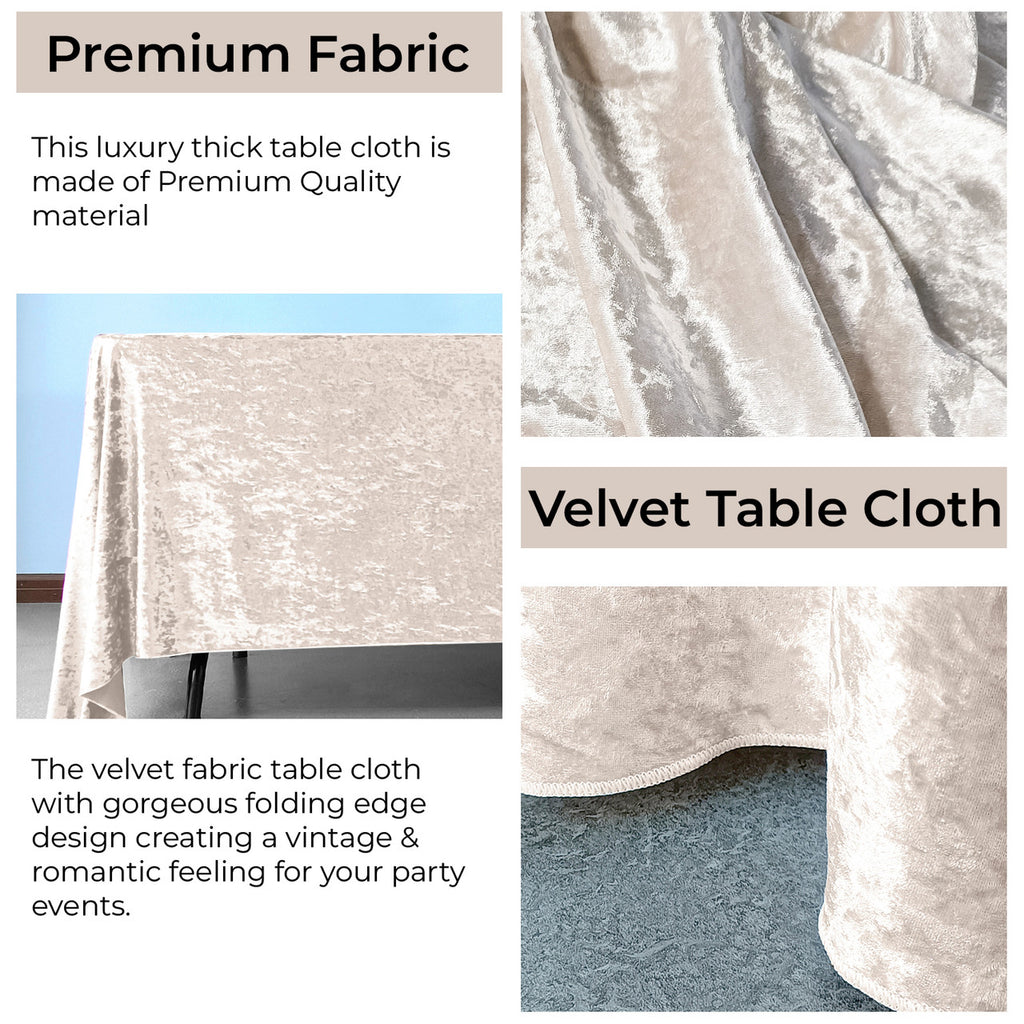 Square Crushed Velvet Tablecloth - Blush Pink