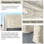 Square Crushed Velvet Tablecloth - Champagne