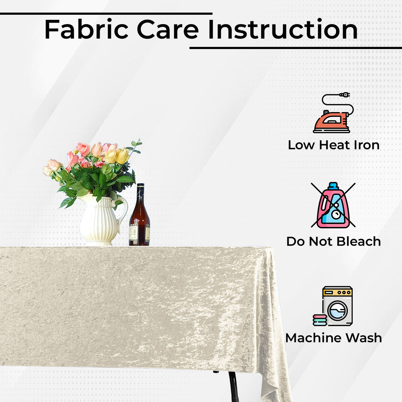 Square Crushed Velvet Tablecloth - Champagne