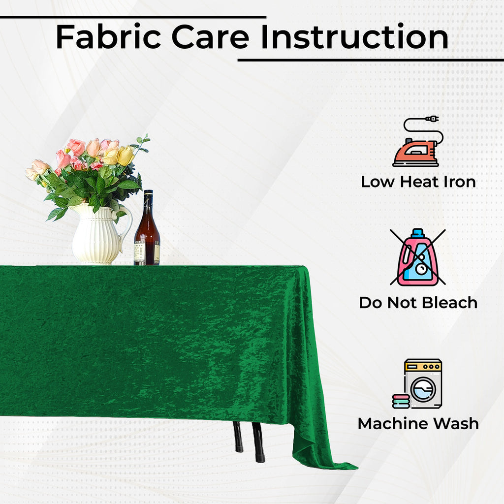 Square Crushed Velvet Tablecloth - Emerald Green