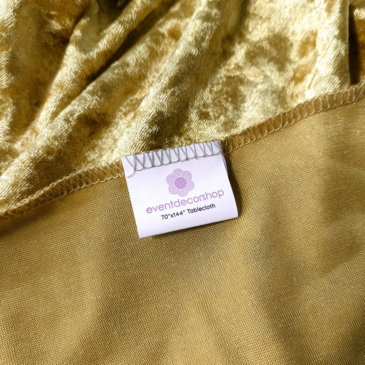 Square Crushed Velvet Tablecloth - Gold