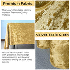 Square Crushed Velvet Tablecloth - Gold
