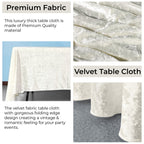 Square Crushed Velvet Tablecloth - Ivory