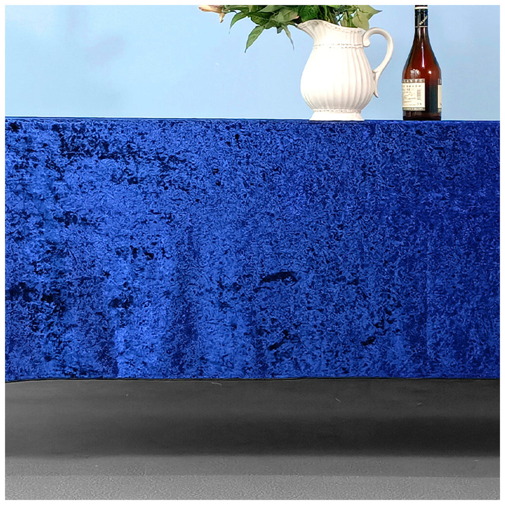 Square Crushed Velvet Tablecloth - Navy Blue