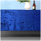 Square Crushed Velvet Tablecloth - Navy Blue