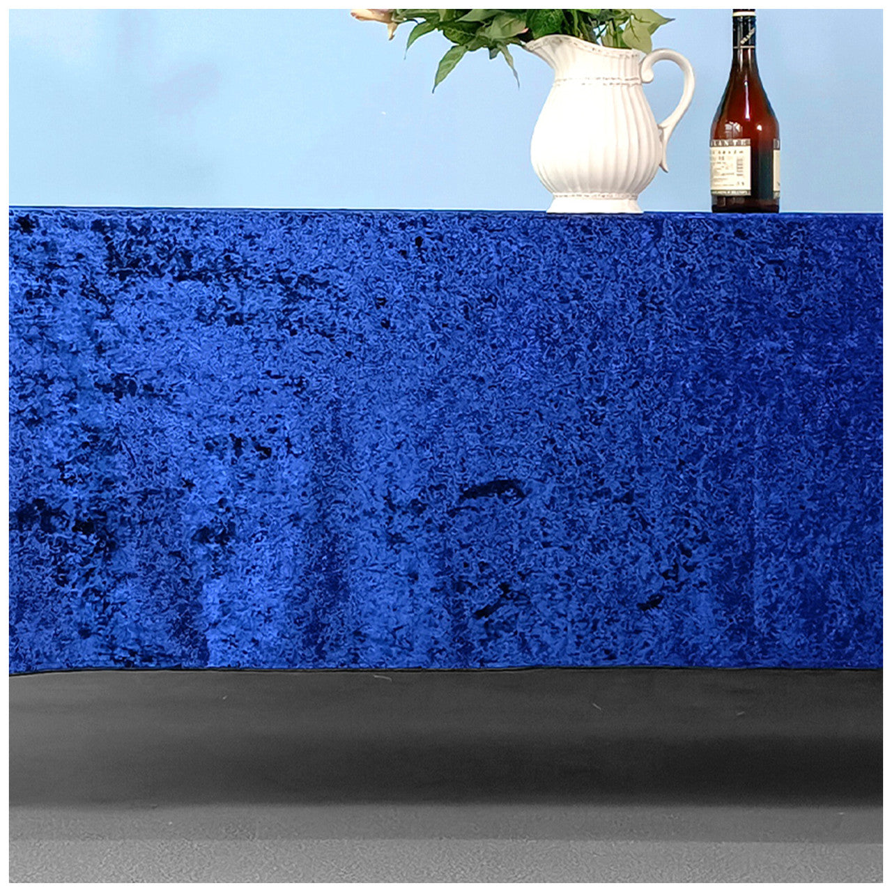 Square Crushed Velvet Tablecloth - Navy Blue