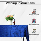 Square Crushed Velvet Tablecloth - Navy Blue