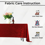 Square Crushed Velvet Tablecloth - Red