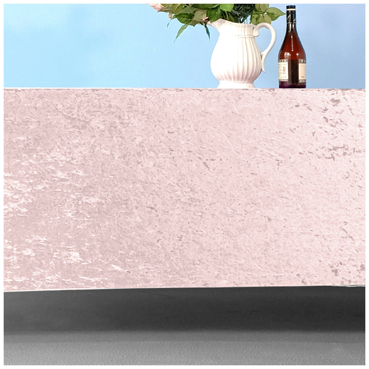 Square Crushed Velvet Tablecloth - Rose Pink