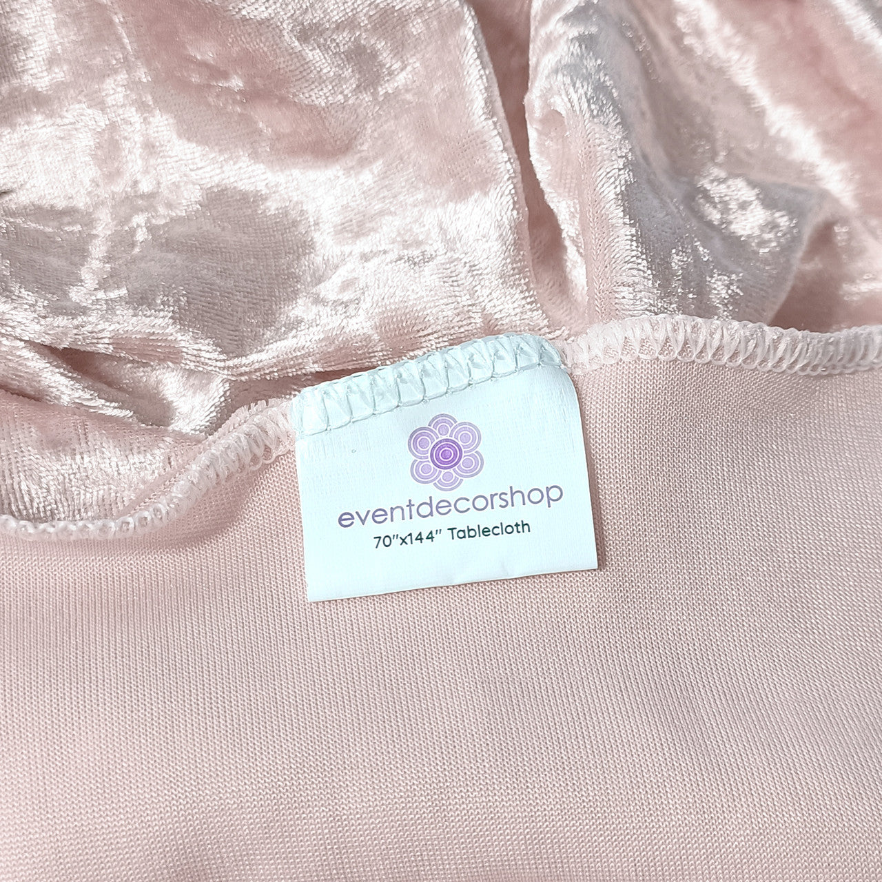 Square Crushed Velvet Tablecloth - Rose Pink