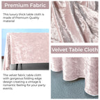 Square Crushed Velvet Tablecloth - Rose Pink
