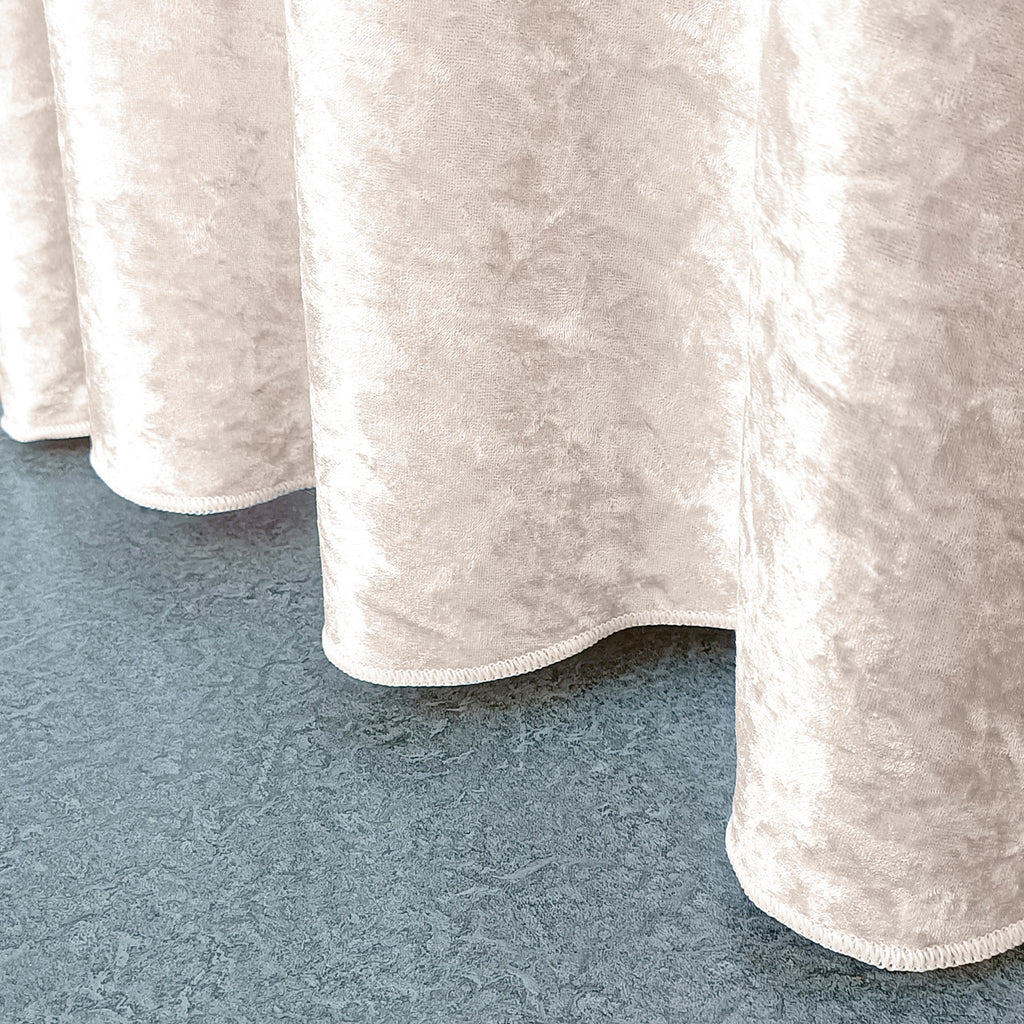 Round Crushed Velvet Tablecloth - Blush Pink
