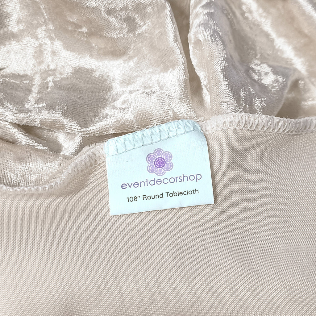 Round Crushed Velvet Tablecloth - Blush Pink
