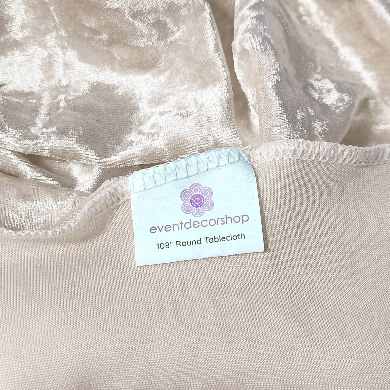 Round Crushed Velvet Tablecloth - Blush Pink