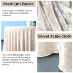 Round Crushed Velvet Tablecloth - Blush Pink