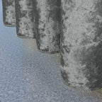 Round Crushed Velvet Tablecloth - Silver