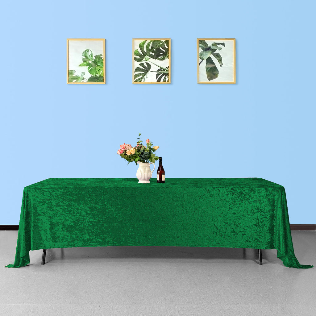 Rectangle Crushed Velvet Tablecloth - Emerald Green