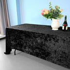 Rectangle Crushed Velvet Tablecloth - Black