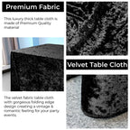 Rectangle Crushed Velvet Tablecloth - Black